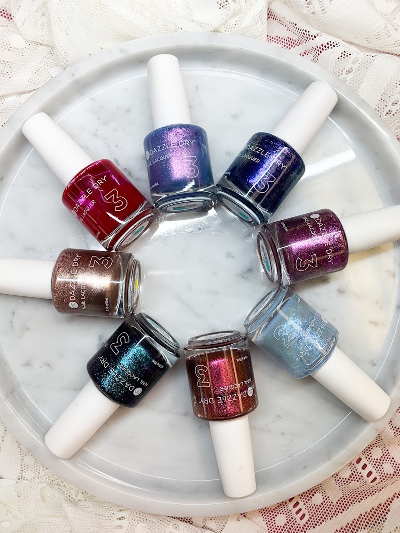 Glitter and specialty nail product collection at the salon